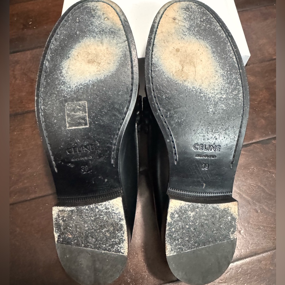 Celine Black Triomphe Loafers - Picture 8 of 9